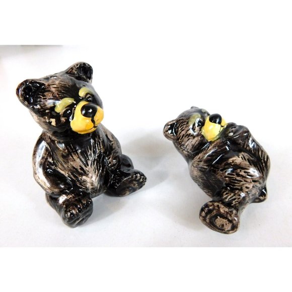 Black Bear Salt & Pepper Shaker Set Collectible Shakers Ceramic Pre-owned - Picture 5 of 11